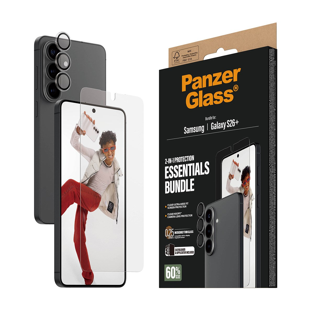 PanzerGlass® Hoops® 2-in-1 Bundle Samsung Galaxy S26+ | Ultra-Wide Fit